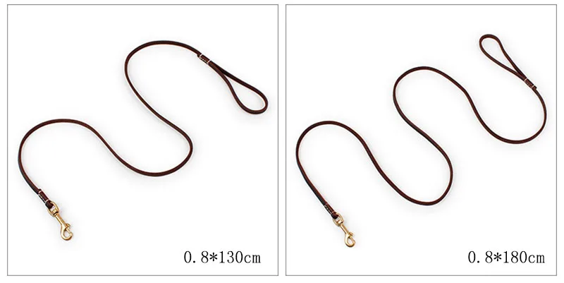 SYDZSW Pet Supplies Genuine Leather Dog Leash Wholesale Grade Copper Hook Large Dog Leash Labrador Shepherd Dog Products 0.8cm0