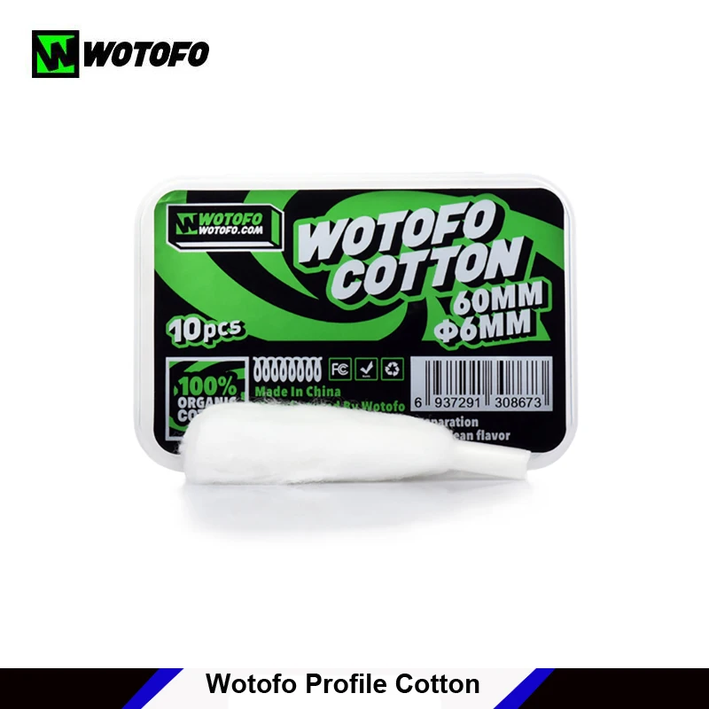 

Original Wotofo Profile Cotton Wick 6mm cotton with aglet fit for wotofo Profile RDA mesh cotton coil tank e-cigarette accessory