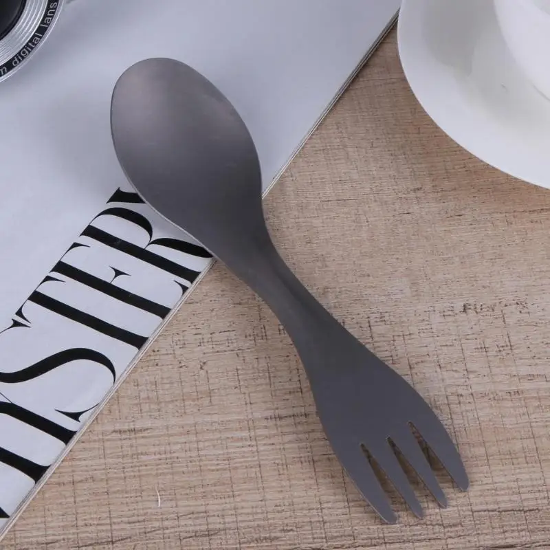 100% чистый Титан Spork Ложка Вилка комбо столовые приборы посуда для пикника гаджет
