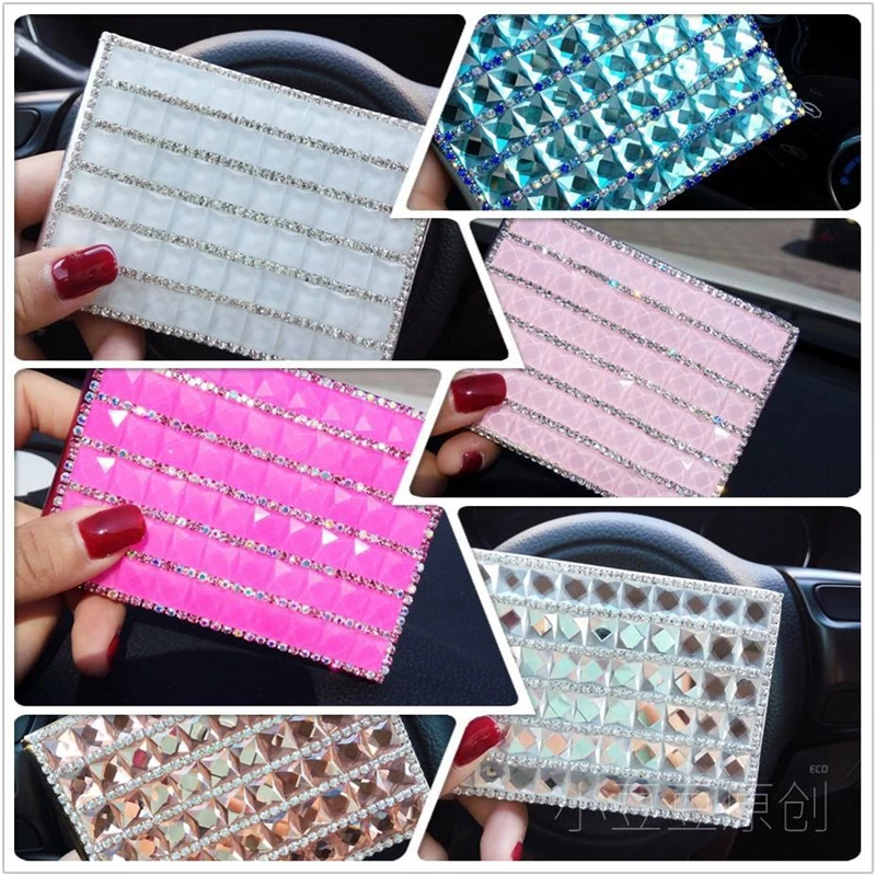 Fashion Hot Sale Crystal Diamond Rhinestone Women Driver License Card Holder Leather Diamante Key Case Girls