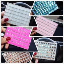 Fashion Hot Sale Crystal Diamond Rhinestone Women Driver License Card Holder Leather Diamante Key Case Girls