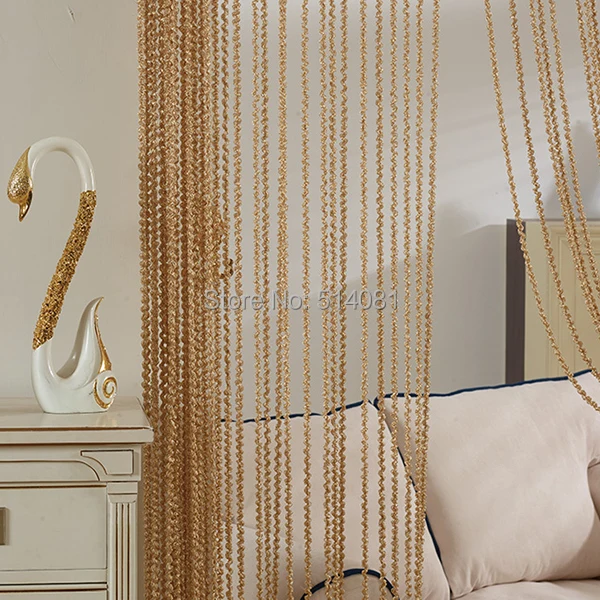 

1pcs Light-Coffee Spiral curtain Window Divider Tassel Hanging String Door Curtain