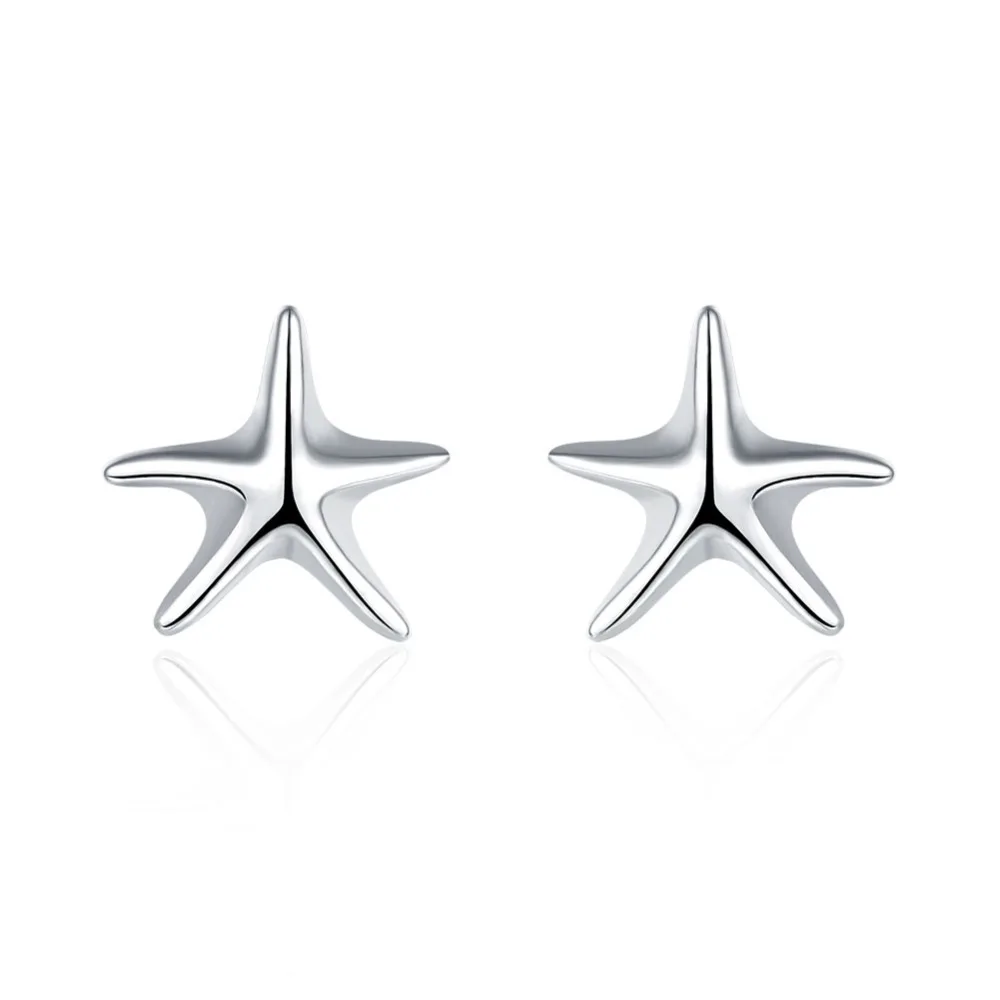 

2017 hot silver star stud earrings for women charm Christmas gifts top quality cheap wholesale brincos