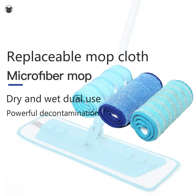 

3PCS 45*14cm Floor Cleaning Replacement mop Cloth double Microfiber Mop Pad household Paste cloth mop pad Reusable Spraying Flat
