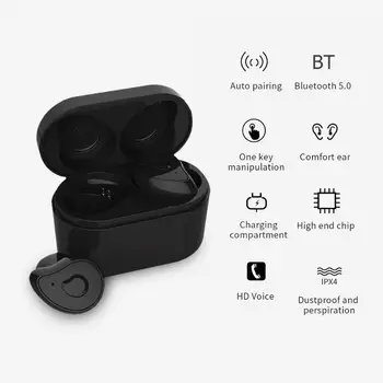 

VODOOL SE-6 TWS Mini Bluetooth Earphone 5.0 In Ear Wireless Earbuds Headset Stereo Headset For IOS Android With Charing Box