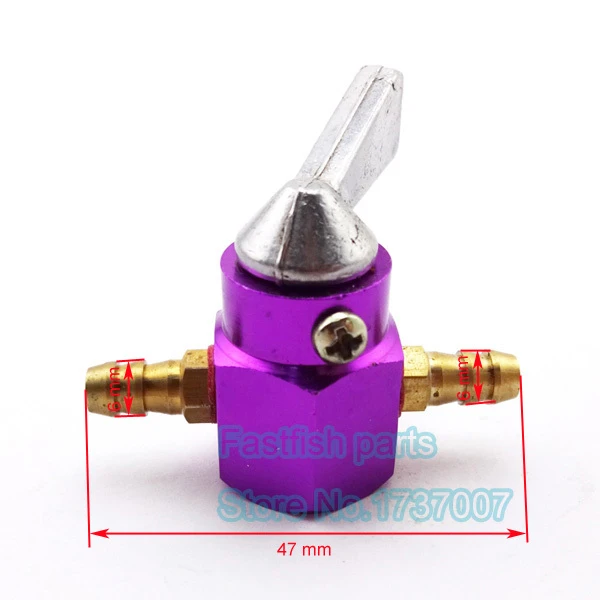 6mm 1/4'' Inline Fuel Petrol Gas Shut Off Valve Switch for Motorcycle Red