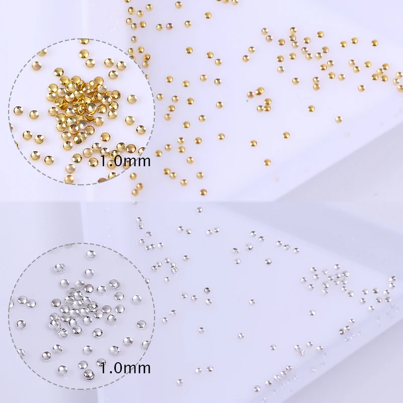 100 шт 3D гвоздики для нейл-арта Стразы мини бусины золотого и серебряного цвета украшения УФ гель DIY украшения ногтей аксессуары для ногтей инструмент