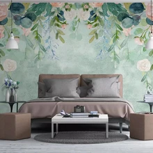 Beibehang пользовательские обои скандинавский небольшой свежий ручной росписью акварель мультфильм цветы пастырской росписи ТВ фон 3d обои