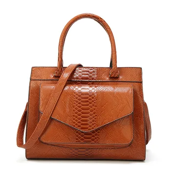 

Women PU Leather Snake Skin Handbag Women Messenger Bag Fashion PU Leather Shoulder Bags Women Bags Designer Pattern Tote Bag