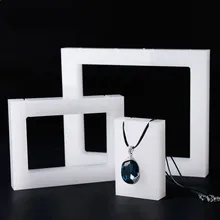 Белый молочный белый акриловый стенд для ожерелий держатель торговая стойка для подвесок, 3 элемента в комплекте, кулон Дисплей серии