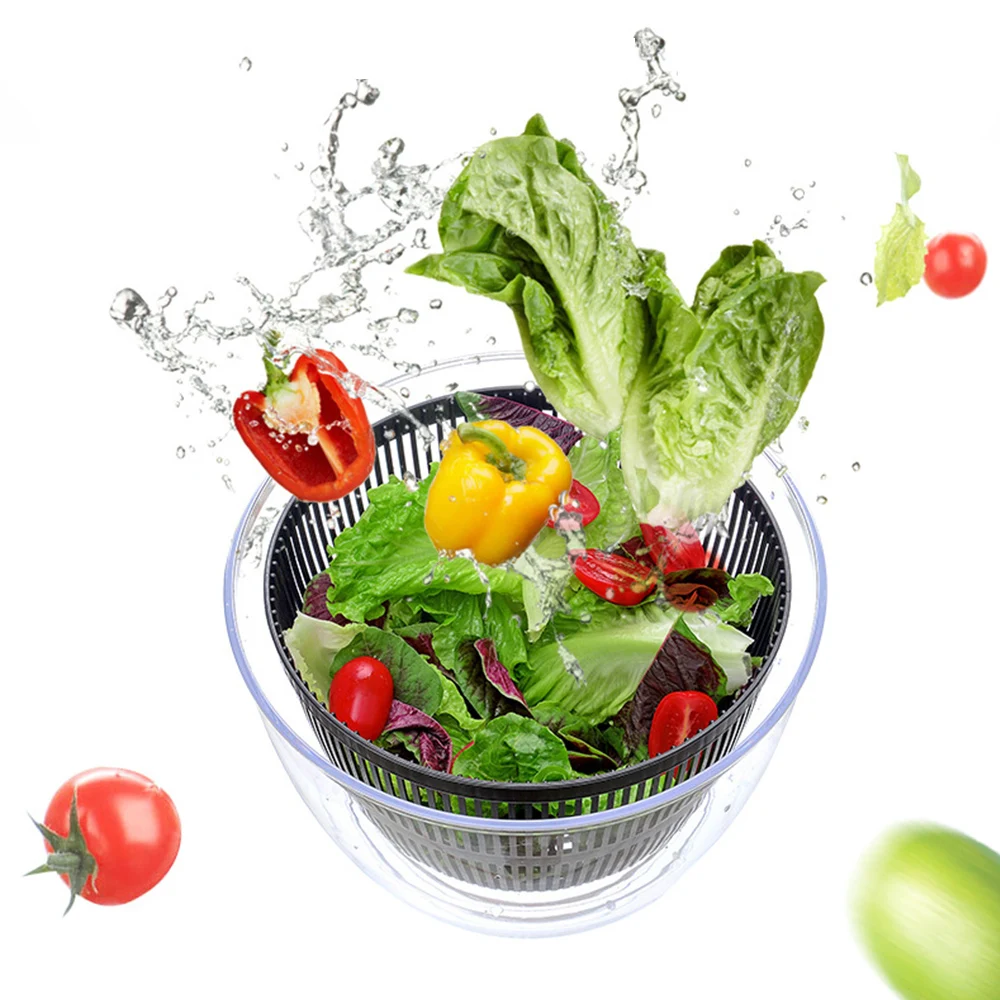 Lettuce Spinner Manual Fruit Vegetables Dehydrator Dryer Cleaner Basket Kitchen Dehydrator Baskets Washer Fruits Salad Lettuce Spinner Strainer Salad Dressing Shaker BCGT Salad Spinner