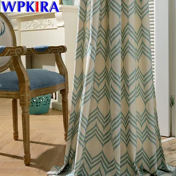 

Blue Striped Window Curtain For Living Room Rideaux Bedroom Cortinas Dormitorio Curtains White Stripe Sheer Tulle WP104-30
