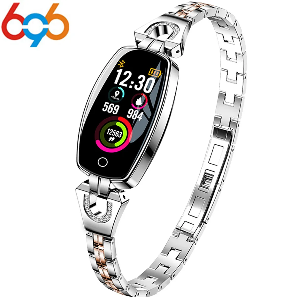 

696 H8 HR Smart Band Women Girls Smart watch Bracelet Fashion Wear Stainless Steel Strap smartwatch Business Formal PK 115 plus
