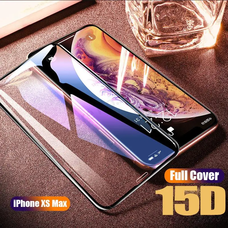 15D защита экрана с закругленными краями закаленное стекло для iPhone 7 8 6 6s Plus защитное стекло на iPhone X XS Max XR пленка 10
