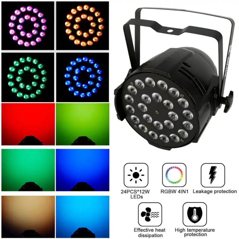 

300W RGBW 4IN1 24LEDs RGB PAR CAN DJ Stage DMX Lighting For Disco Uplighting