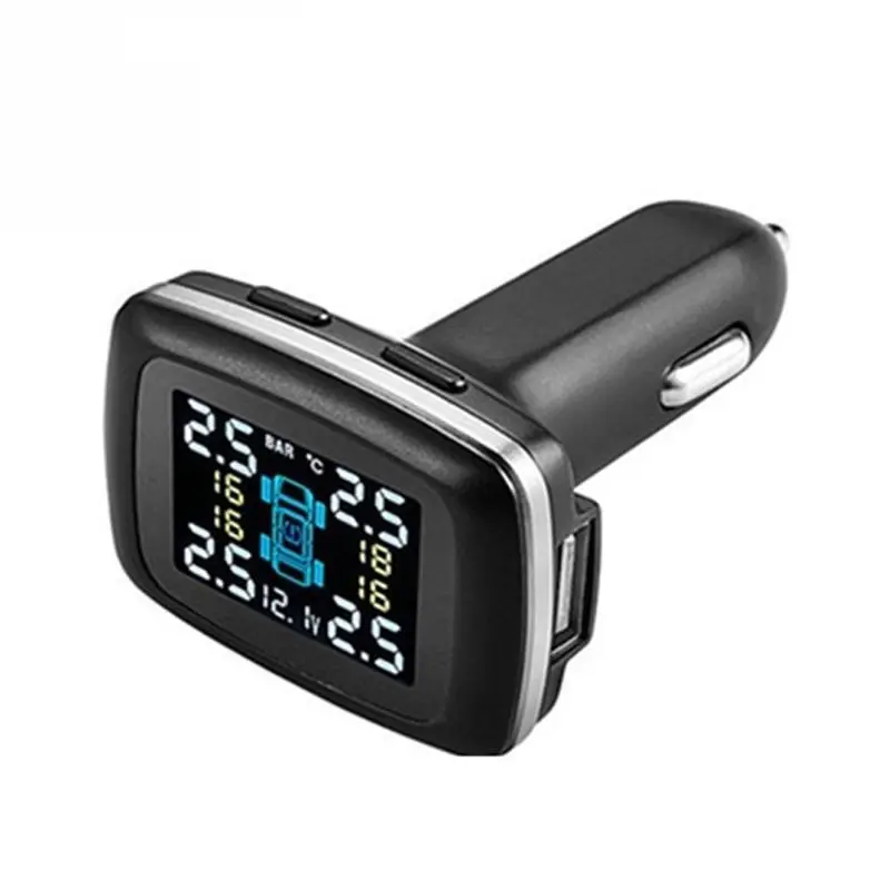 

Build-in TPMS Tire Pressure Monitor System Auto Car Cigarette Lighter Power Alarm Systems +4 Internal Sensor