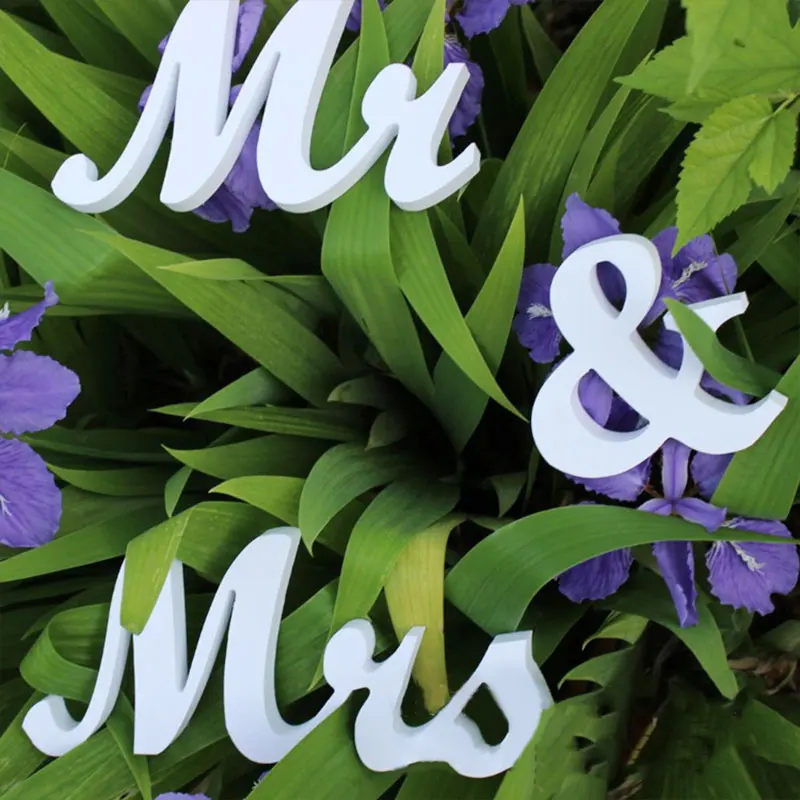 Nordic Wooden Letters Wood Plaque Mr & Mrs Wood Props Ornament Home Decoration Wedding Decor Celebration DIY Party Table