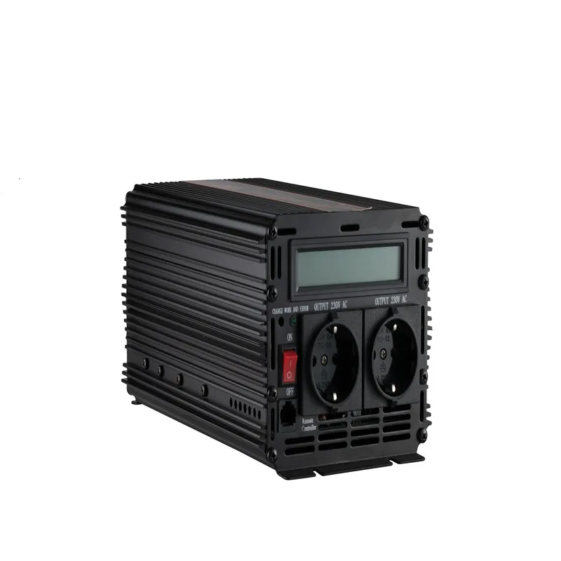 

EDECOA power inverter pure sive wave 12v 24v 220v 1000watts 2000w peak EUR tape off grid inverter with LCD display free shipping
