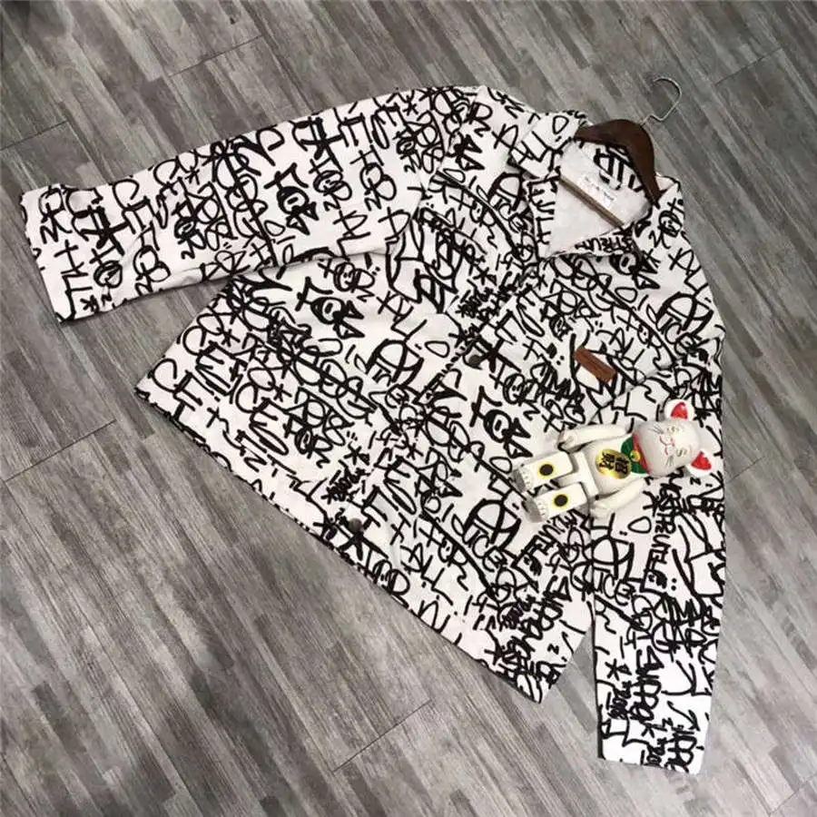 

18FW S X C Graffiti Jackets Men Women 1:1 High Quality Fashion Casual Jacket Coats