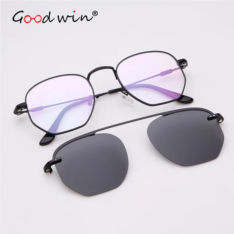

Good Win Blue Light Glasses Frame Clip On Sunglasses Women Men 2019 Brand Designer Vintage Retro Sun Glasses Male lunette de sol