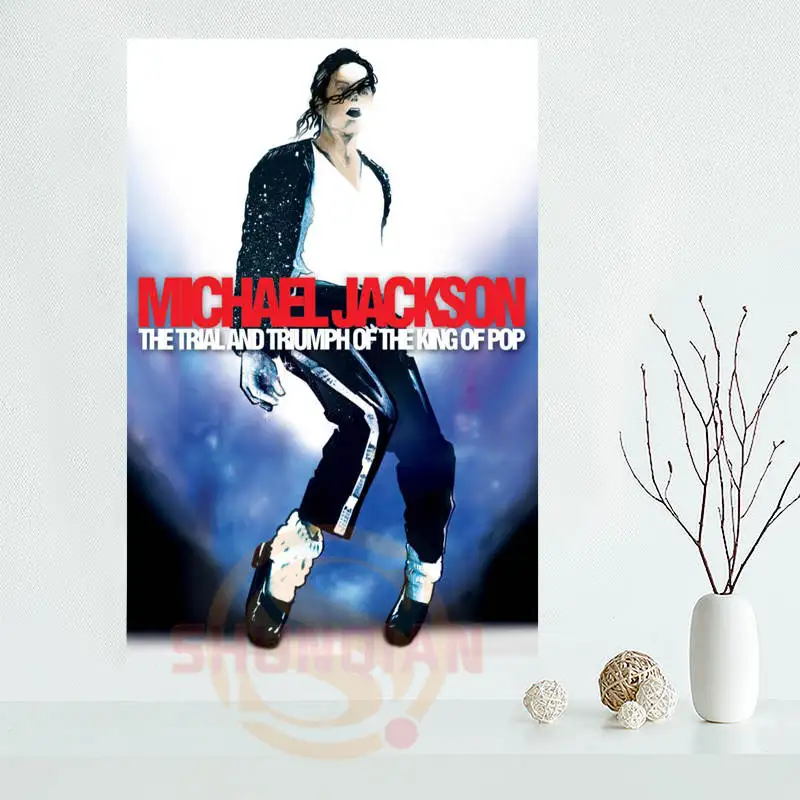 Плакат с Майклом Джексоном на заказ атласная ткань для печати плакатов на стену печать из шелковой ткани с принтом - Цвет: Светло-зеленый