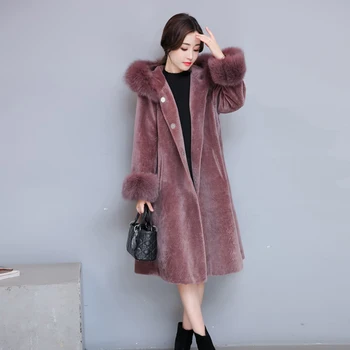 

Hooded Faux Fur Coat Winter Women Long Fur & Faux Fur Jacket Female Fashion Plus Size Coats Elegant Lady Warm Overcoat NUW334