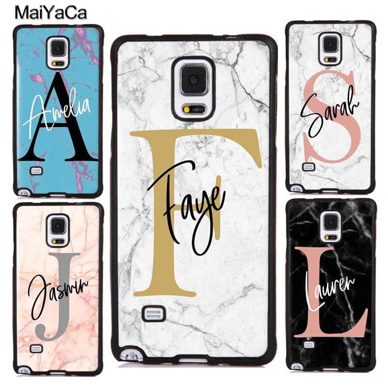 

MaiYaCa PERSONALISED CUSTOM MARBLE INITIAL NAME Phone Cases For Samsung S5 S6 S7 edge S8 S9 S10 plus Note 9 8 Soft Rubber Cover