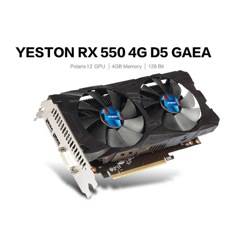 Yeston Radeon RX 550 GPU 4 Гб GDDR5 128bit игровой настольный компьютер ПК видео Графика карты