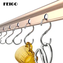 FEIGO 10 шт. нержавеющая сталь s-образная вешалка с крючком для кухни крючок для хранения вешалка для домашней одежды крючки для сумок для перил F76