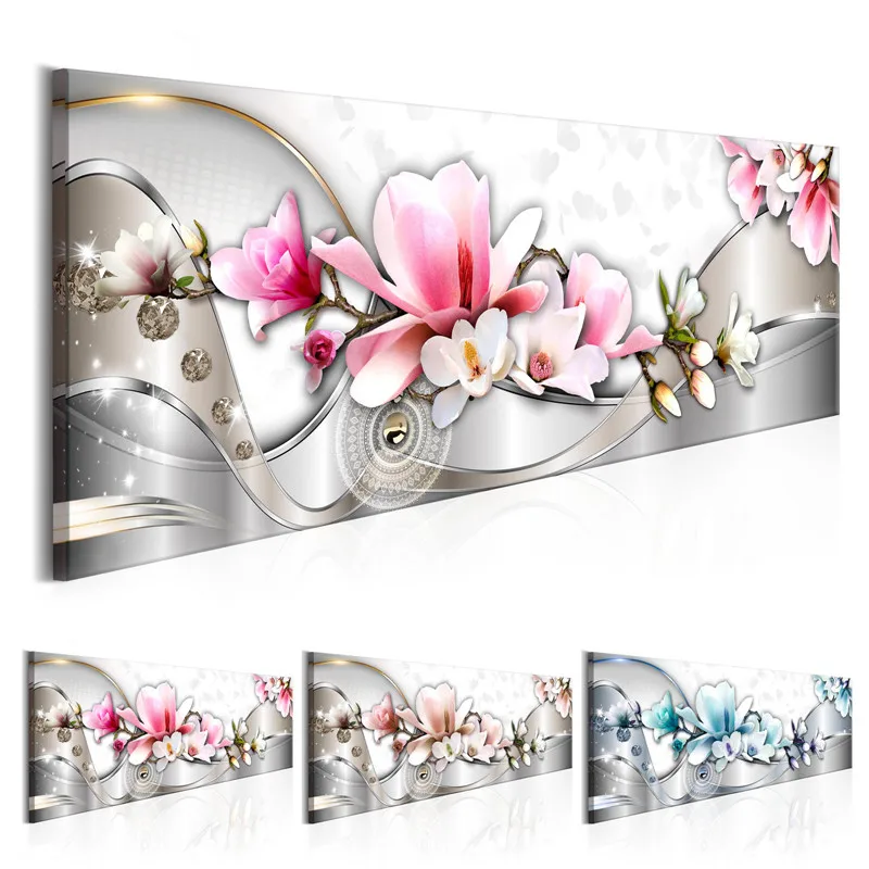 

Canvas Prints Pictures Home Decor 1 Piece Magnolia Pattern Painting For Living Room Orchid Flowers Poster Fashion Pop Wall Art