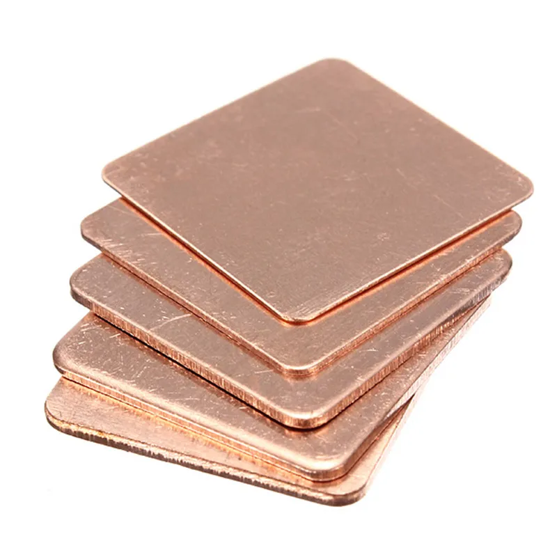 

5pcs Copper Shim Heatsink Thermal Pad 20mmx20mmx(0.3,0.5,0.8,1.0,1.2mm) for Laptop GPU CPU VGA Chip RAM Copper
