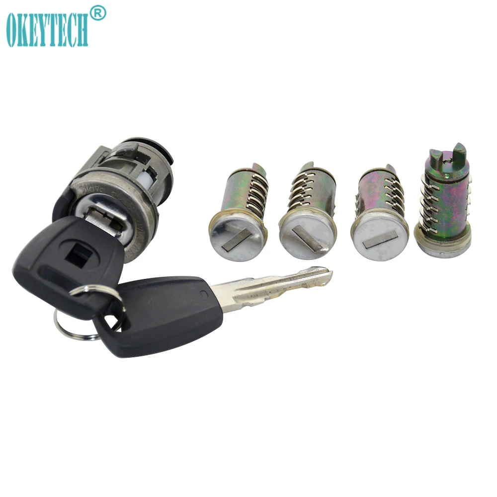 

OkeyTech Replacement Auto Door Ignition Trunk Lock Barrel Cylinder GT15R Blade for Fiat Lock Set With 2 Keys