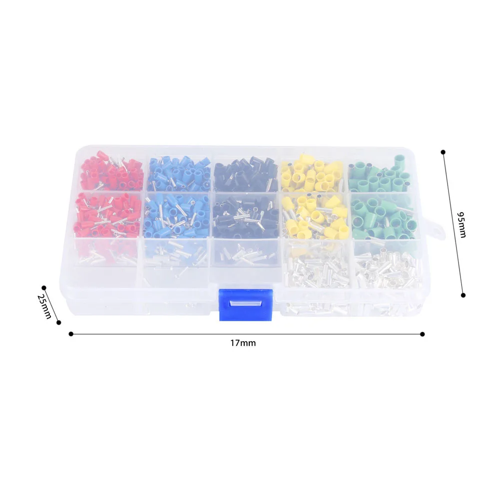 

1640pcs Wire End Ferrule Set Assortment 4.0-0.5mm Insulated Cable Lugs CLH@8