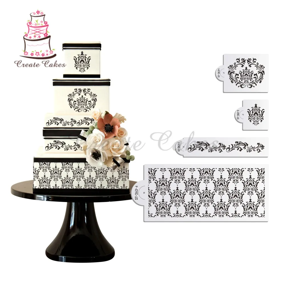 Aliexpress.com : Buy Filigree Damask Cake Side Decorating Stencils ...