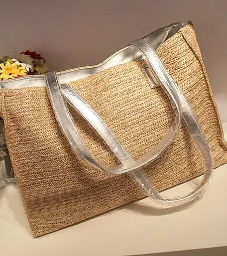 Capacité Paille À Main De Voyage lot Grande Achats Plage Femmes Ps Causalité Sac Fedex D'été 5 Tissé 9WED2IHY