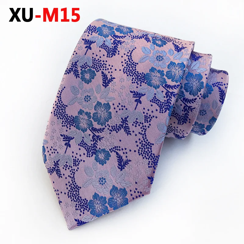 Белый золотой цветочный галстук, благородный цветочный галстук, мужской галстук - Цвет: XU-M15