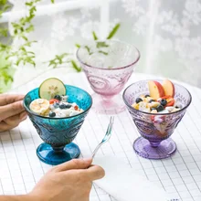 Европейский ретро стеклянный стакан для мороженого, стеклянная чашка для десерта, пудинга, чашка для сока, молочного коктейля, чашка для воды, классическое Дворцовое рельефное стекло с короной