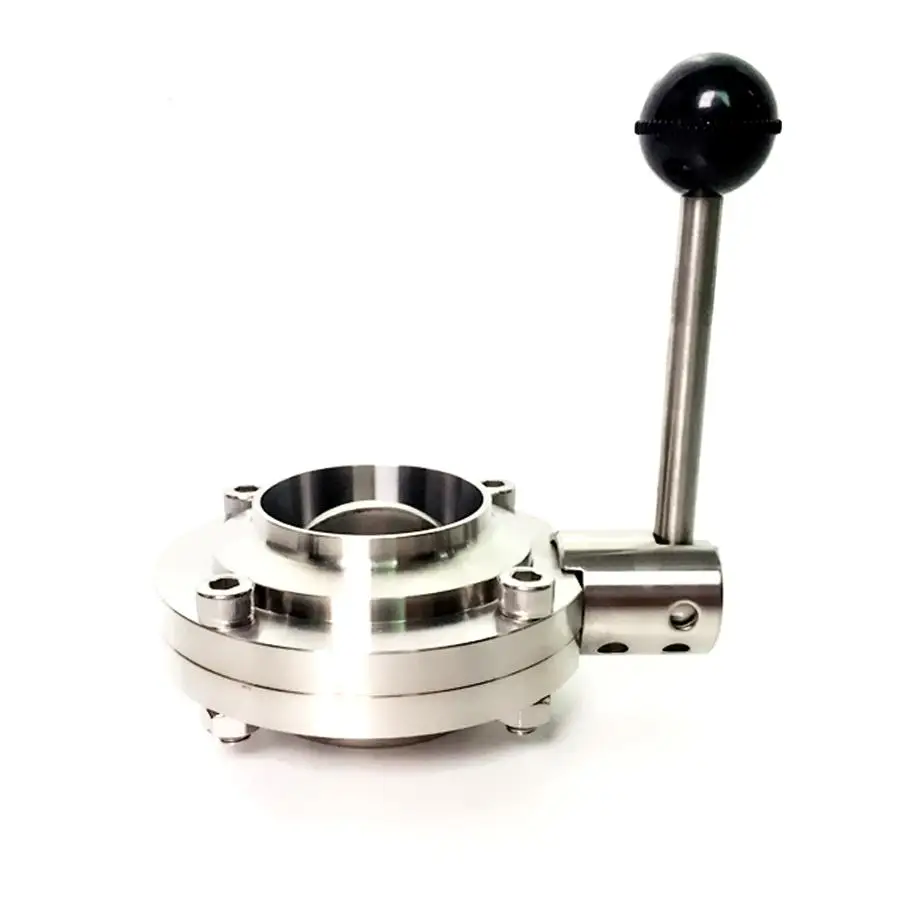 Подходит 114 мм 4," труба OD стыковая сварка санитарная бабочка контроль потока клапан SUS 304 из нержавеющей пивоварения дома