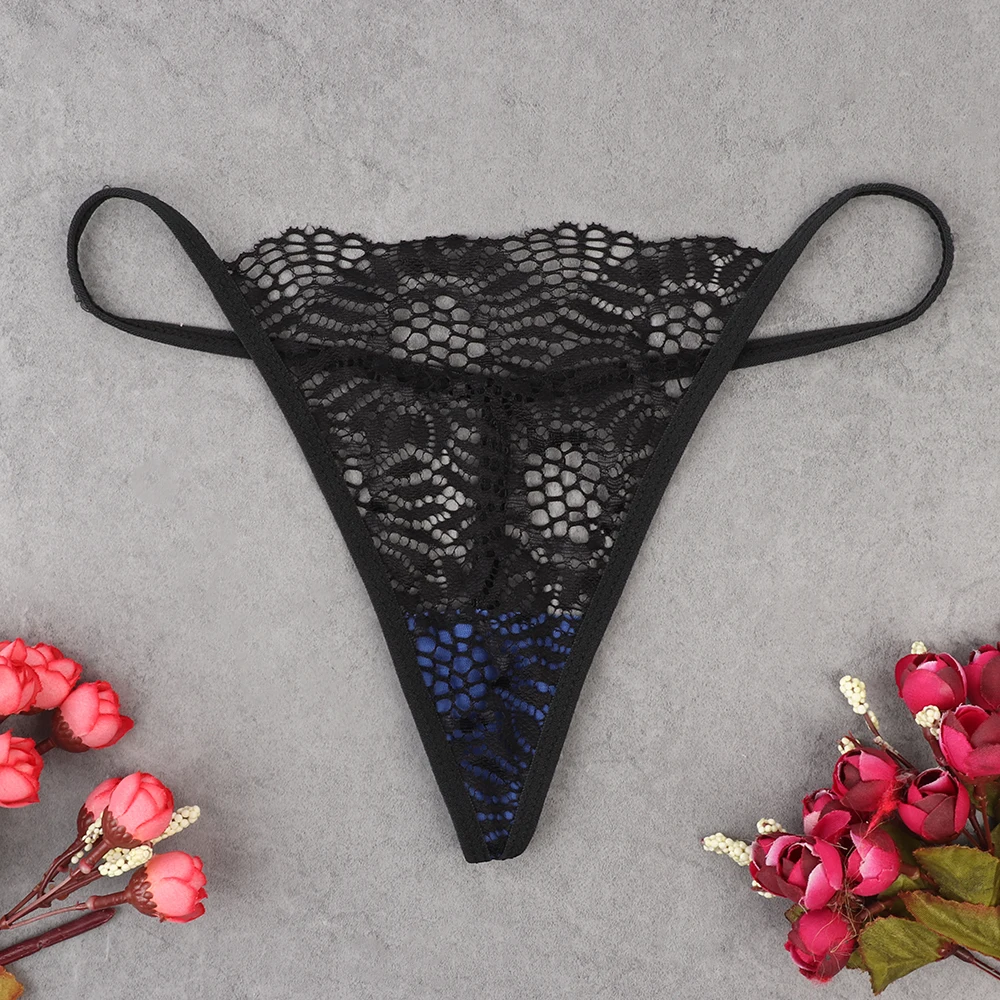 

2018 New Wholesale 10Pcs/Lot Women's Mini G-string Briefs Lace T-back Thong Lady Sexy Transparent Underwear Valentine's Day Gift