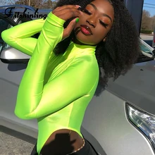 Fitshinling 2019 Autumn Bodysuit For Women Long Sleeve Turtleneck Body Jumpsuit Neon Green Streetwear Solid Basic Bodysuits Sale Fitshinling 2019 Autumn Bodysuit For Women Long Sleeve Turtleneck Body Jumpsuit Neon Green Streetwear Solid Basic Bodysuits Sale
