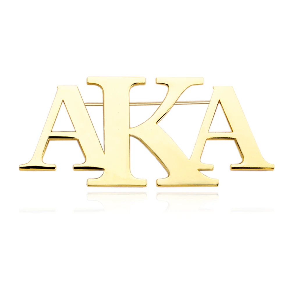 

Shinny AlphaKappa Alpha Greek Letters AKA Gold Tone Lapel Pin Brooch Jewelry