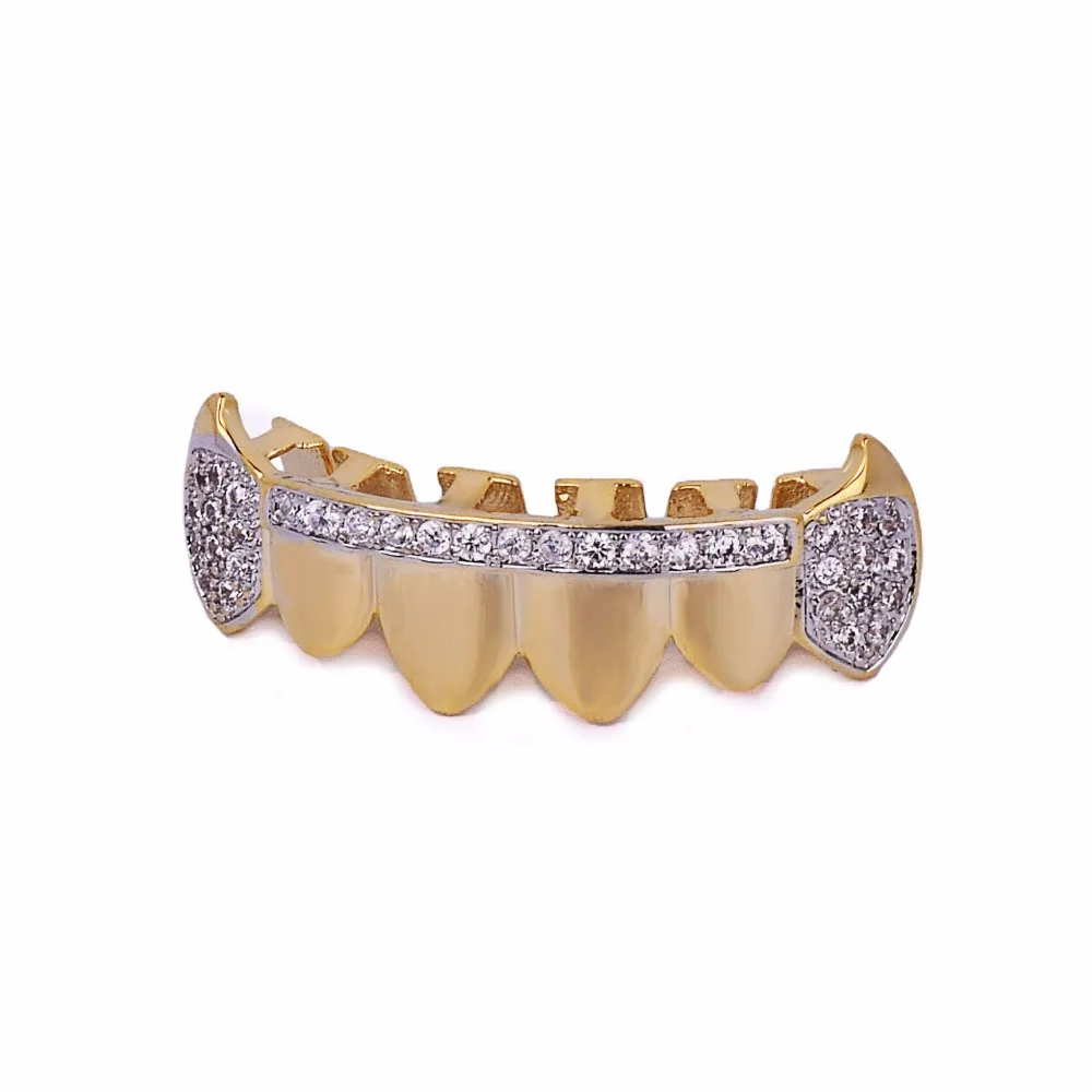 Хип-хоп my Grillz зубы со льдом Циркон Клык Рот Зубы шапки Топ и низ набор зубов для мужчин и женщин Зубы вампира Модные ювелирные изделия