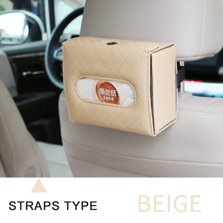 Hanging Type Beige Аксессуары для салона автомобиля складные из искусственной кожи подголовник сиденья на спине тканевые коробки подвесной подлокотник Тип для универсальных автомобилей для дома и офиса - Название цвета: Hanging Type Beige