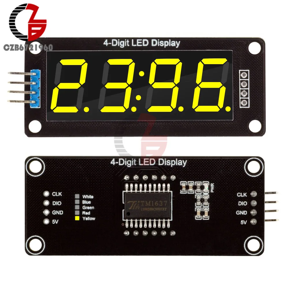 5 цветов TM1637 7-ми сегментный 4-разрядный 0,5" светодиодный Дисплей модуль часы цифровая трубка серийный драйвер платы для Arduino DIY Kit - Цвет: 012580HU
