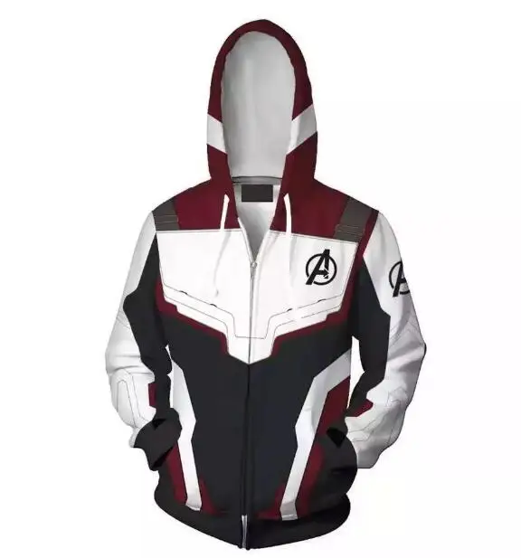 Avengers Endgame Hoodies Cosplay Quantum Realm Costumes Sweatshirt Jacket Captain Marvel Tech Hooded Superhero Captain America