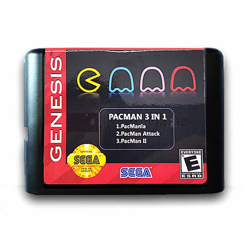 

Game Pacman 3 in 1 with Saving Function 16 bit Game Cartridge for Sega for MegaDrive Genesis Video Console English Language