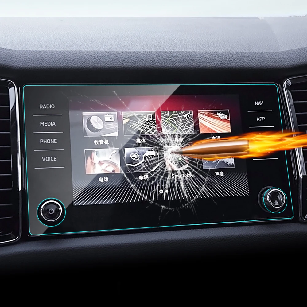 

6.5 8 9 Inch For Skoda Kodiaq Karoq Car GPS Navigation Tempered Glass Screen Protector Car Styling Auto Interior Accessories