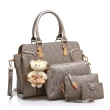 4 in 1 Fashion luxury designer crocodile PU leather Tote Shoulder Satchel Messenger Clutches composite bags