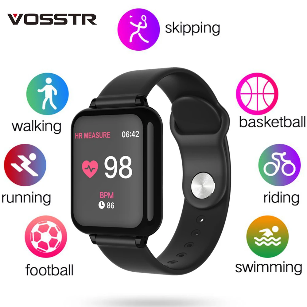 

VOSSTR Women Men Smart watches Waterproof Sport For IOS Android phone Smartwatch Heart Rate Monitor Blood Pressure Functions
