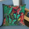 Tropical Plant Leaves Flowers Flamingo Bird Parrot Home Decoration Couch Cushion Office Chair Back Pillow for Sofa Linen Cotton 3